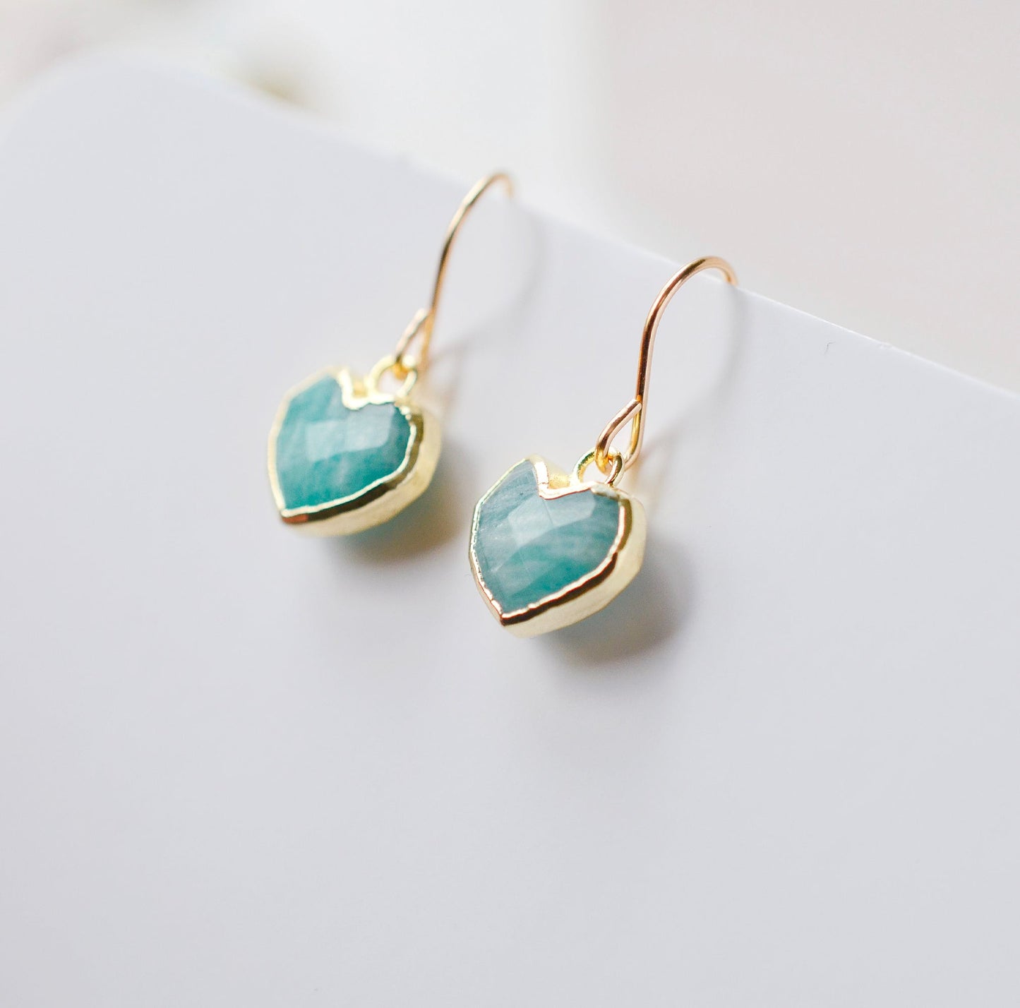 Amazonite Heart Earrings