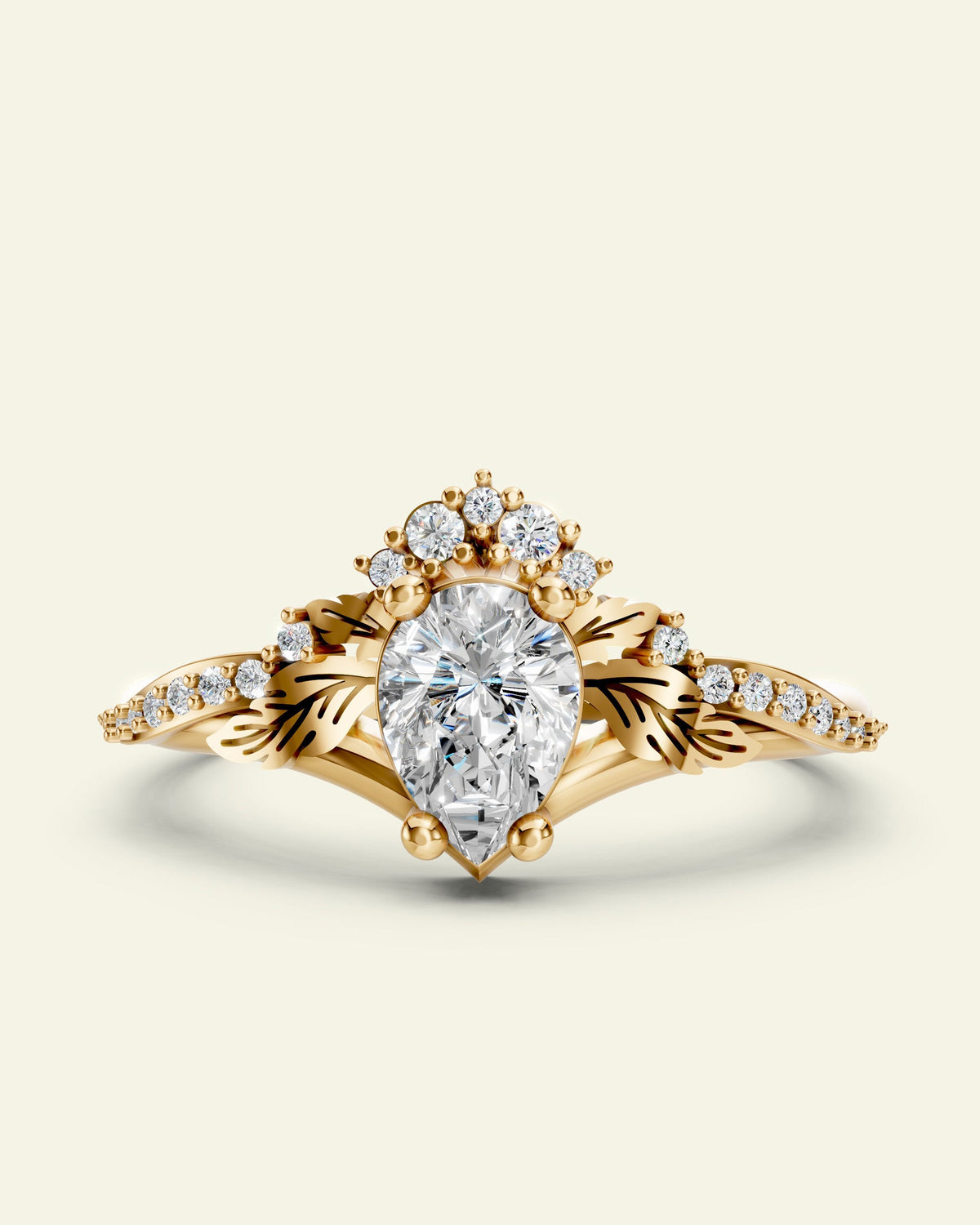 Amelia | engagement ring setting, 7x5 mm pear cut gemstone