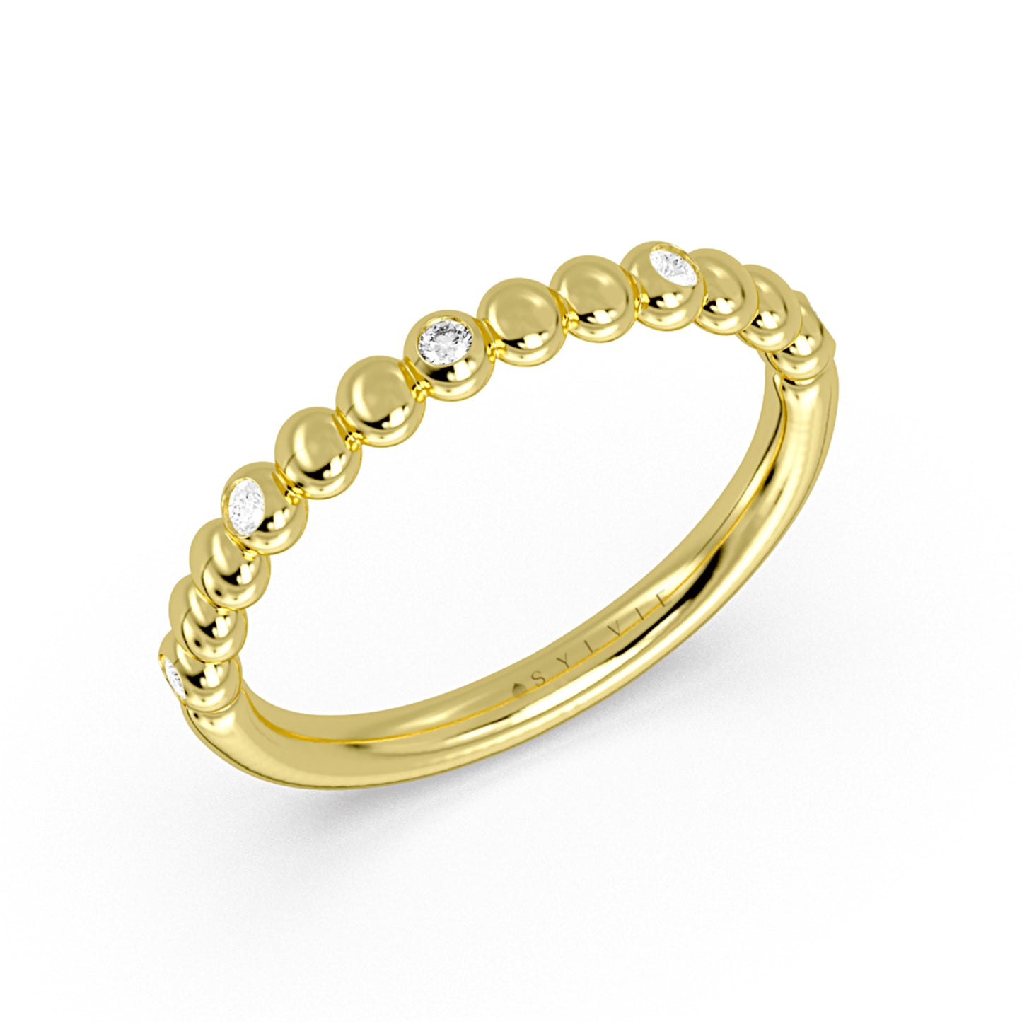 Diamond Bezel Stackable Ring