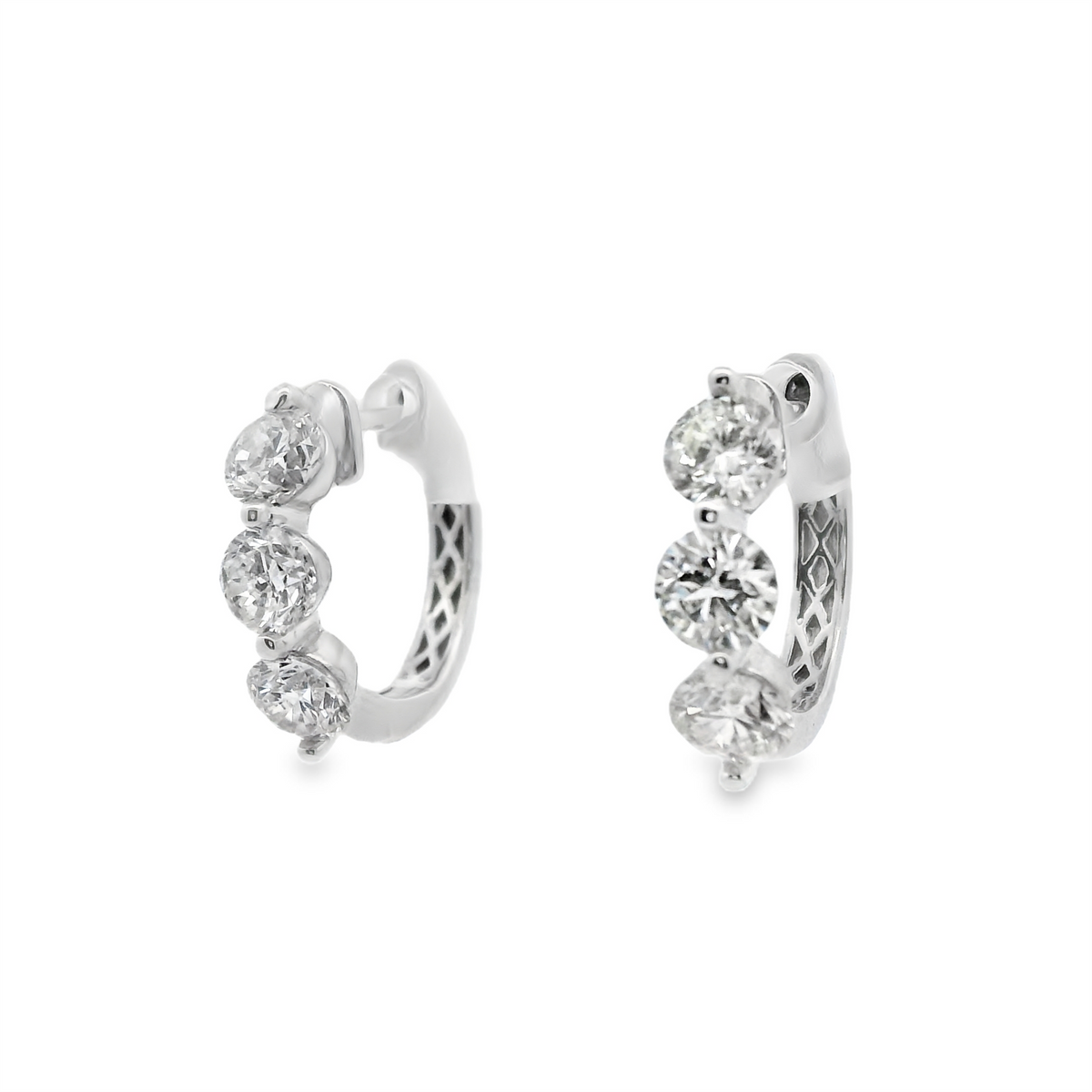 Diamond Huggie Hoop Earrings