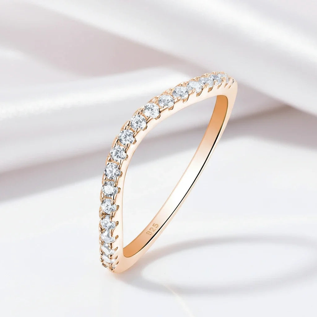 Single Stackable Curve Diamond Option Ring