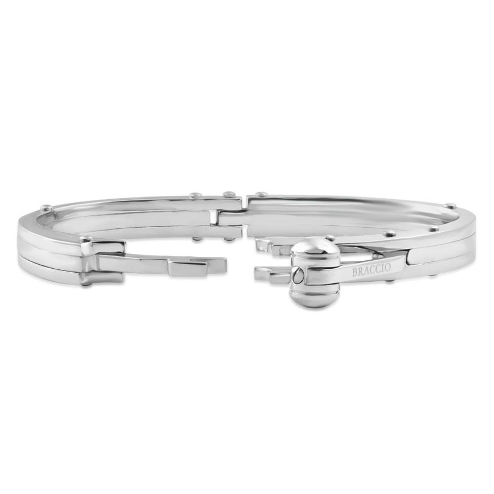 Men's Steel Polished Latched 8" 10mm Cuffed Bracelet