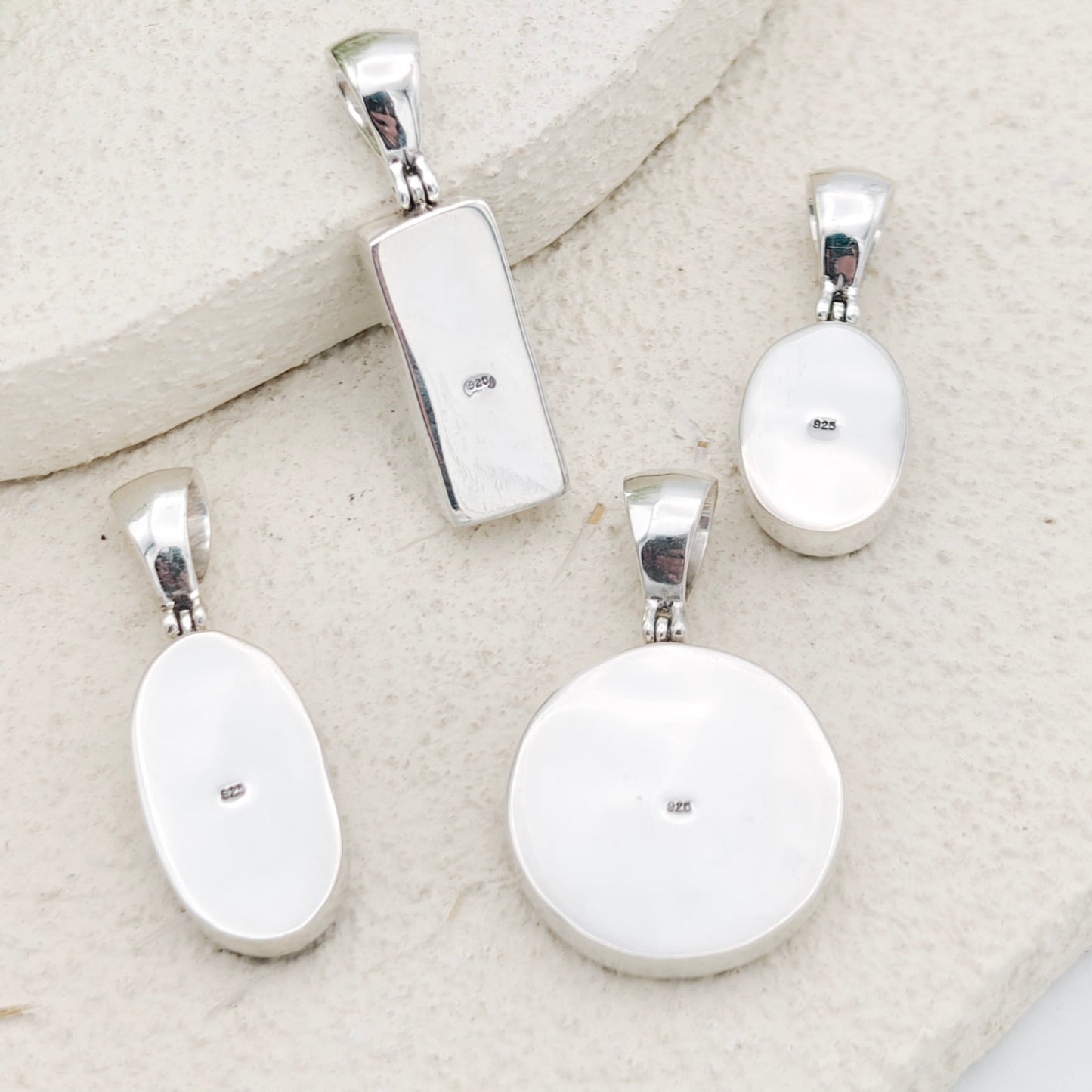 Green Natural Agate Pendant in Sterling Silver | May birthstone and Gemini Gift