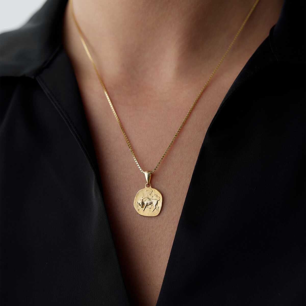 14k Gold Taurus Necklace