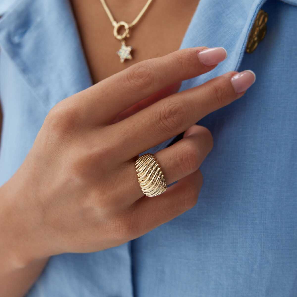 Croissant Ring 14k Gold
