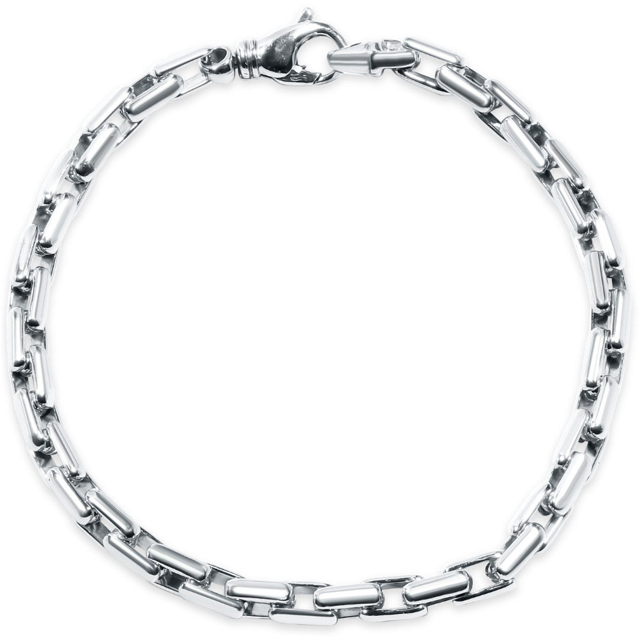 Men's Steel Single Tone Clasp 7.5mm Tight Link 8.5 " Bracelet