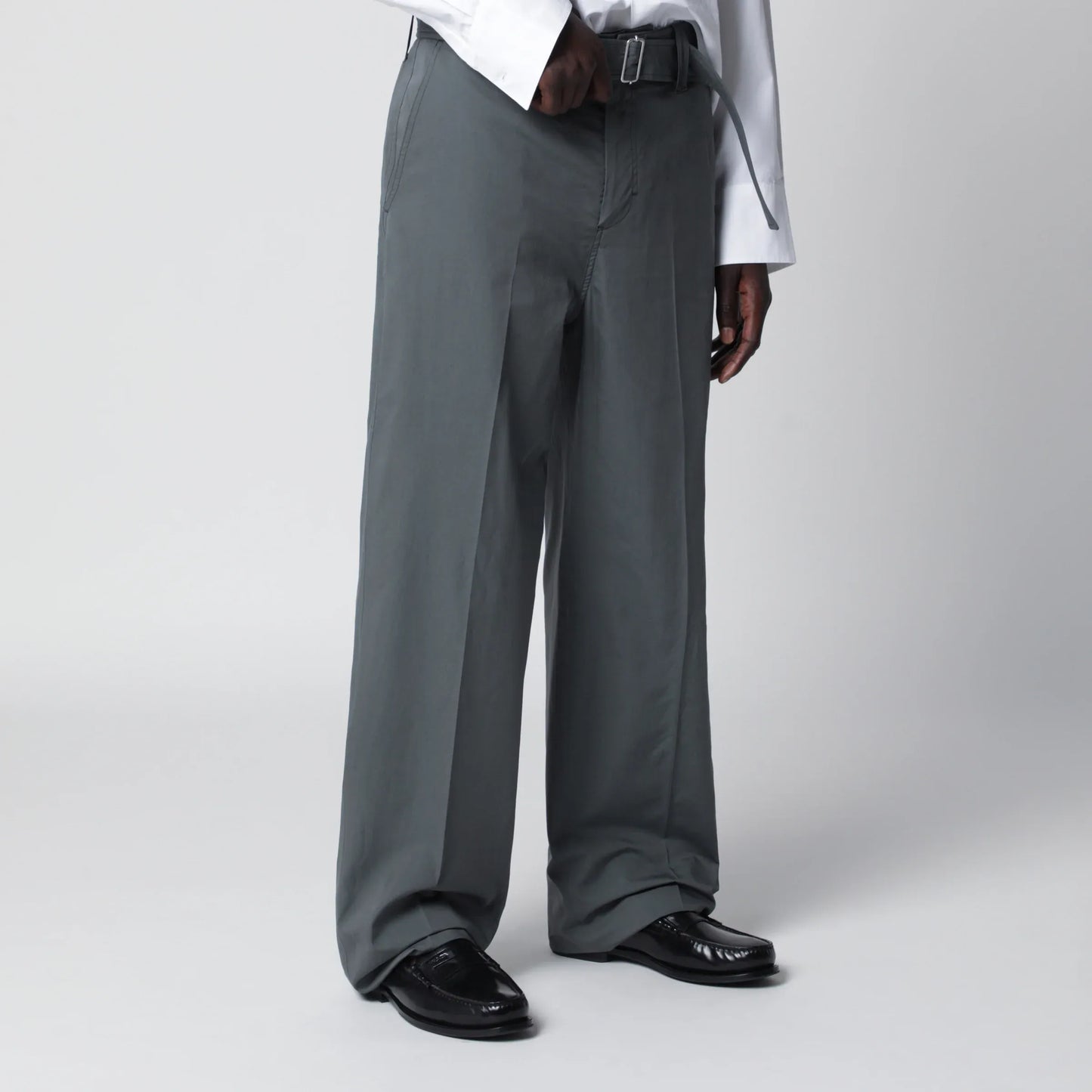 Lardini - Grey cotton and silk trousers