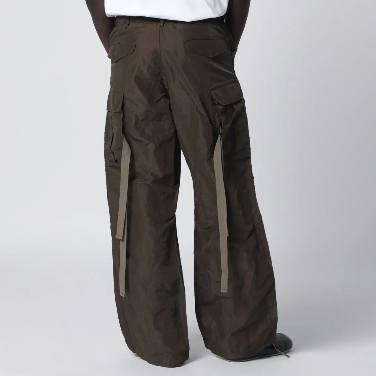 Sacai - Khaki green nylon cargo trousers
