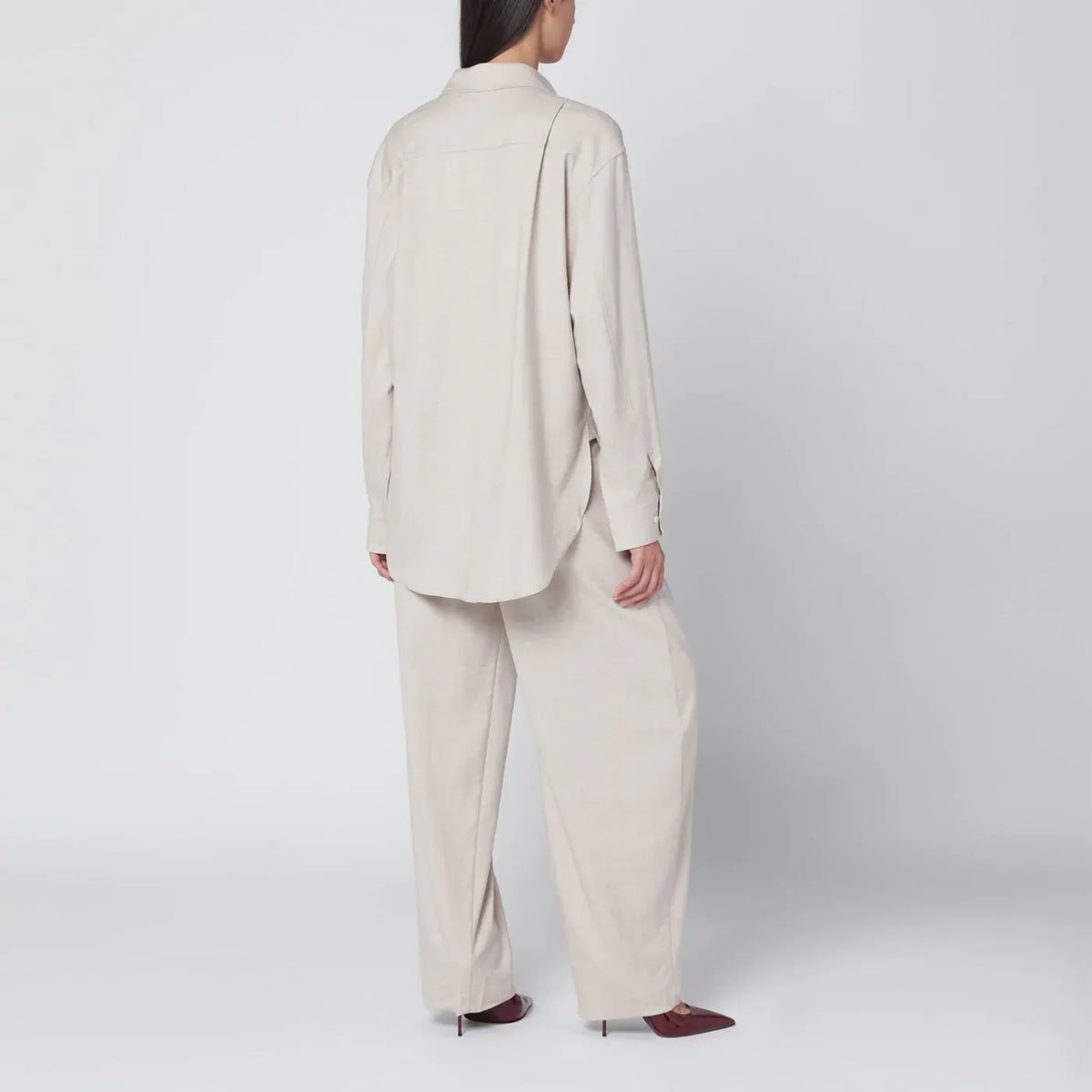 THE ANDAMANE - Trousers in ivory melange