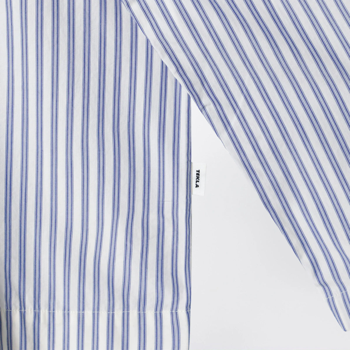 Tekla - White/light blue striped pajama shirt