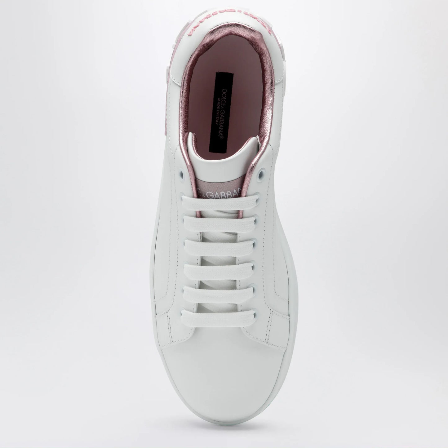 Dolce&Gabbana - Portofino white/pink leather sneakers
