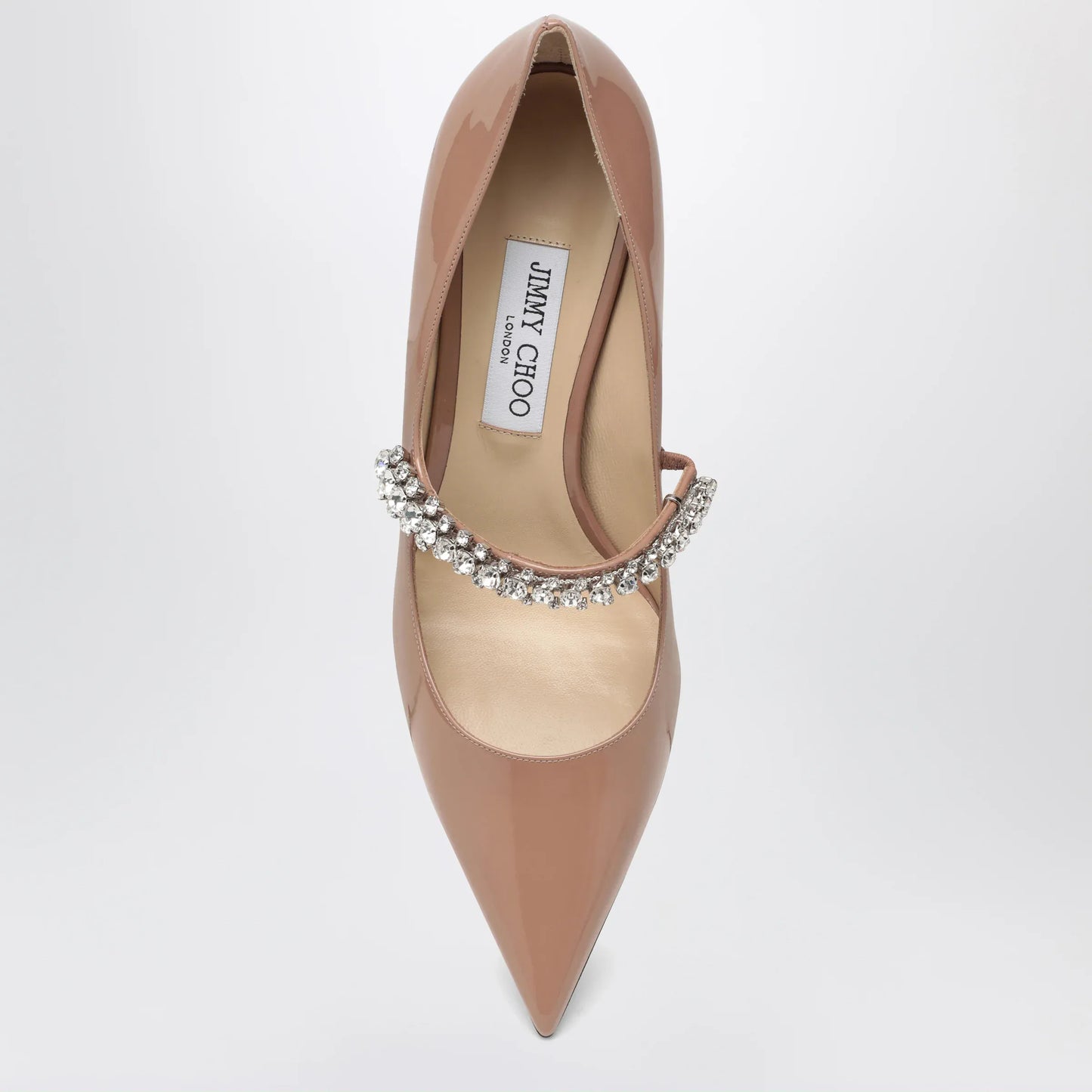 Jimmy Choo - Bing crystal-strap patent leather pumps in ballet pink