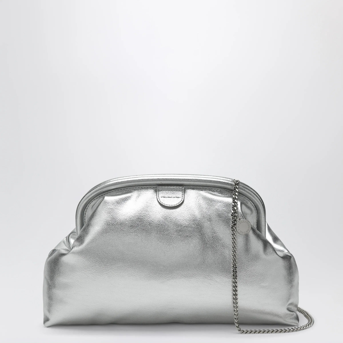 Stella McCartney - Silver metallic padded Falabella clutch