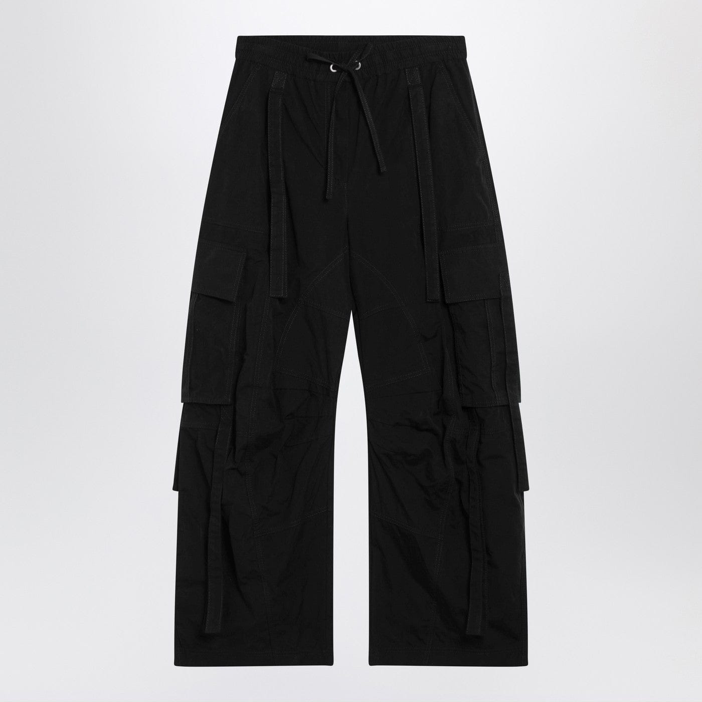 Dolce&Gabbana - Black waxed faille cargo trousers