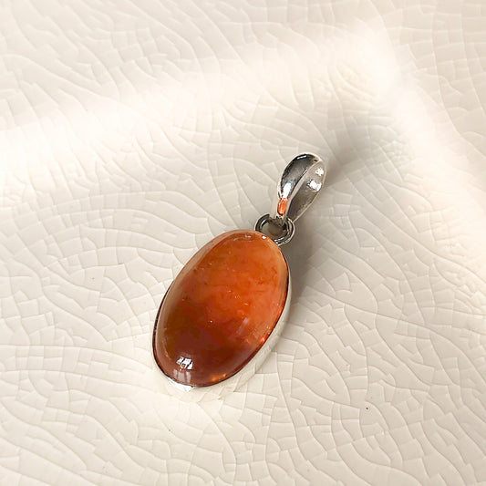 Brandy Citrine Pendant | 20mm Oval | 13th Anniversary | Sterling Silver