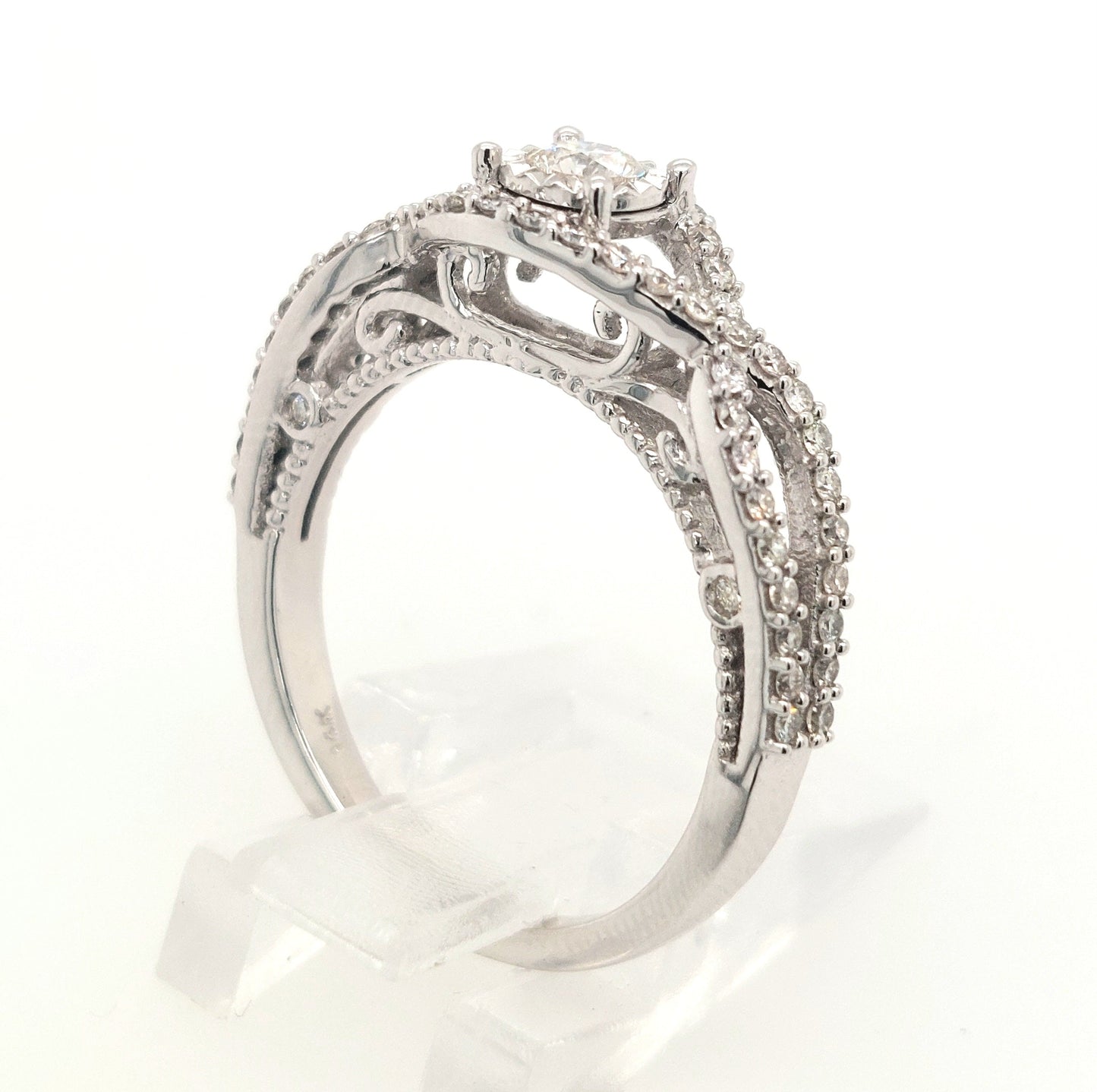 14KW 0.85ctTW H/SI2 Diamond Engagement Ring