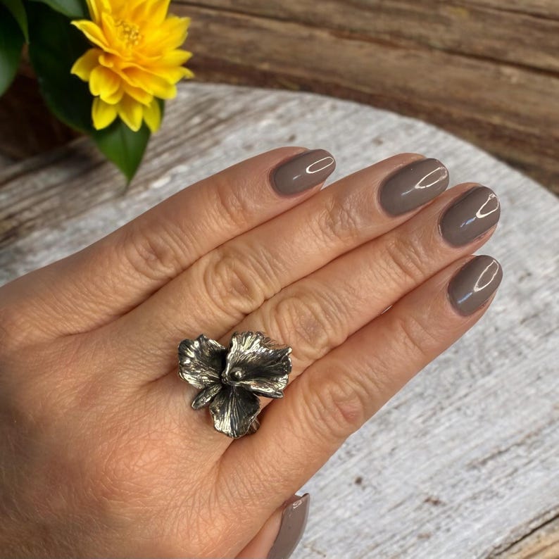 Cattleya Sterling Silver Statement Ring