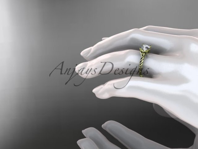 Celtic Engagement Ring Twisted Rope Ring 1 Carat Lab Grown Diamond Solitaire Braided Wedding