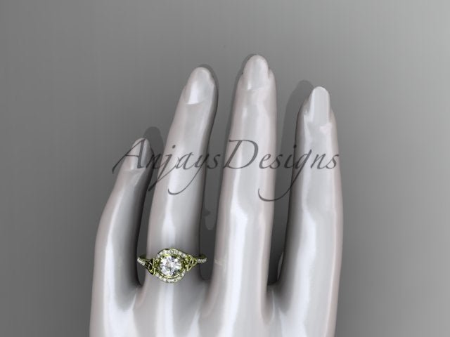 Celtic Engagement Ring 1 Carat Round Lab Grown Diamond Ring Trinity Knot Thin Engagement Ring Dainty Ring