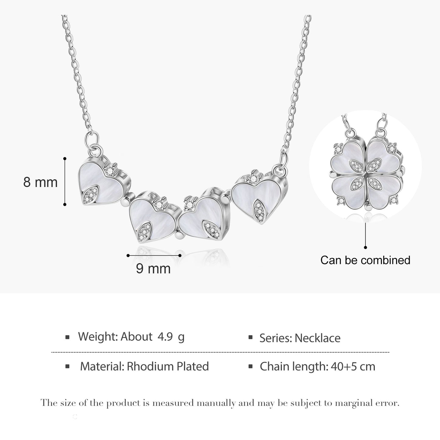 Four Leaf Clover Heart Necklace
