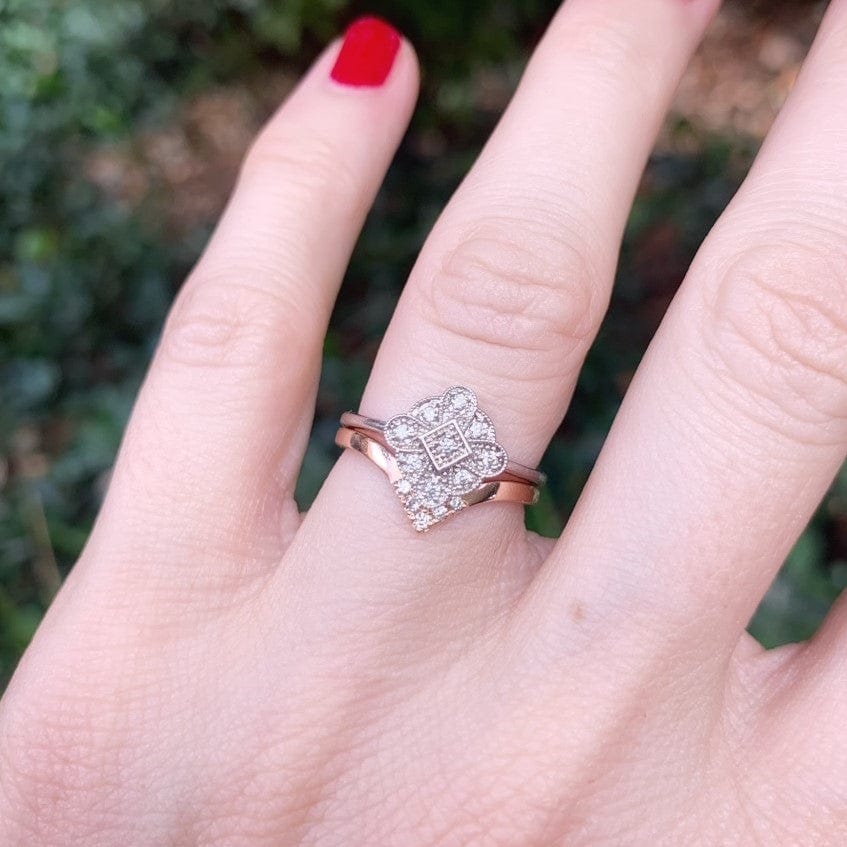 Chevron Diamond Wedding Ring