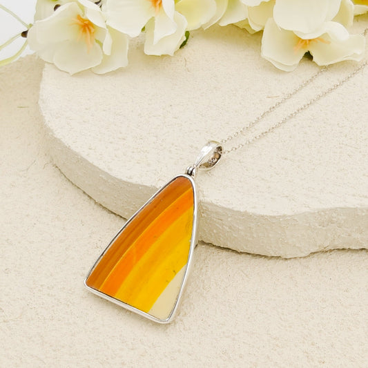 Clarice Cliff Pendants | Original 1930s Fragments | 40mm Orange Pieces | Recycled Sterling Silver