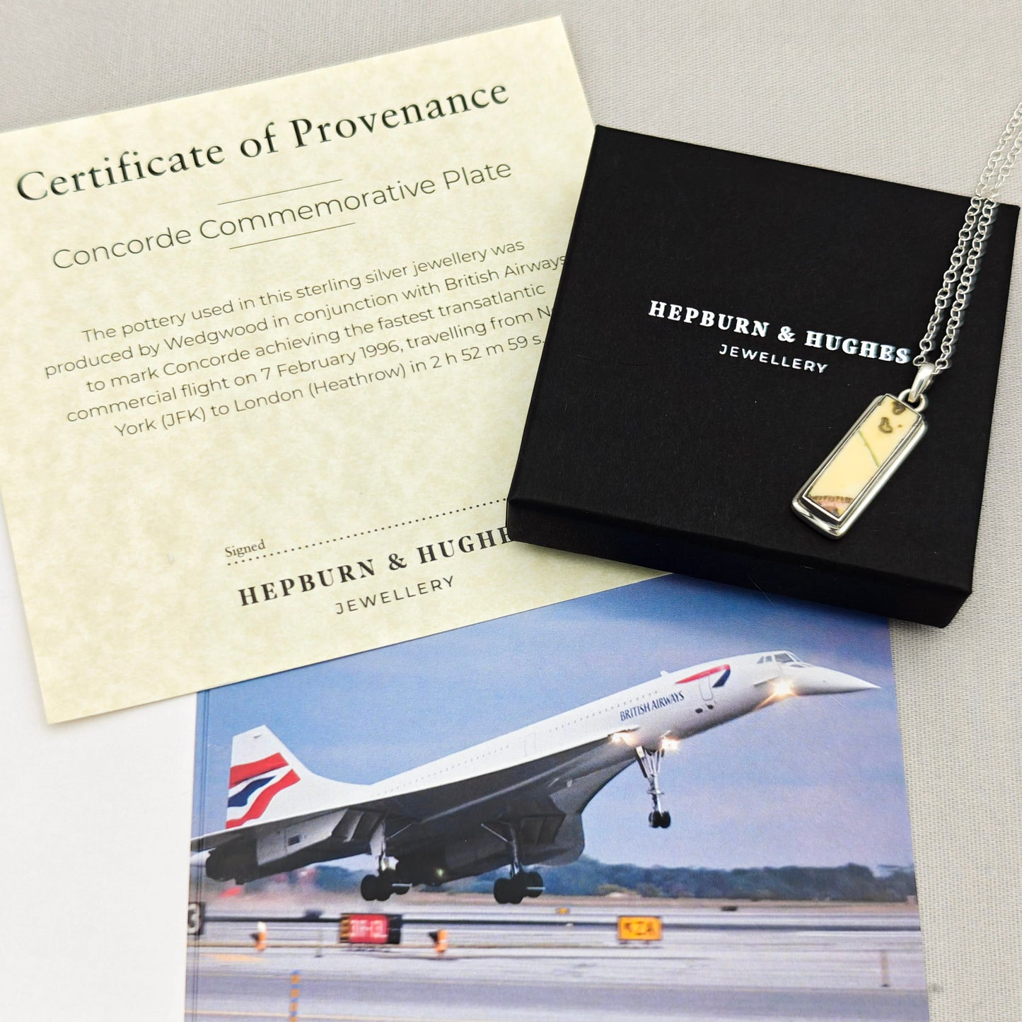 Concorde Pendant Made With a Commemorative Plate | Aviation Gift | Sterling Silver