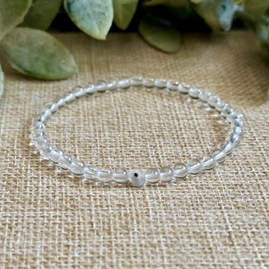 Crystal Quartz & Evil Eye (Tiny)