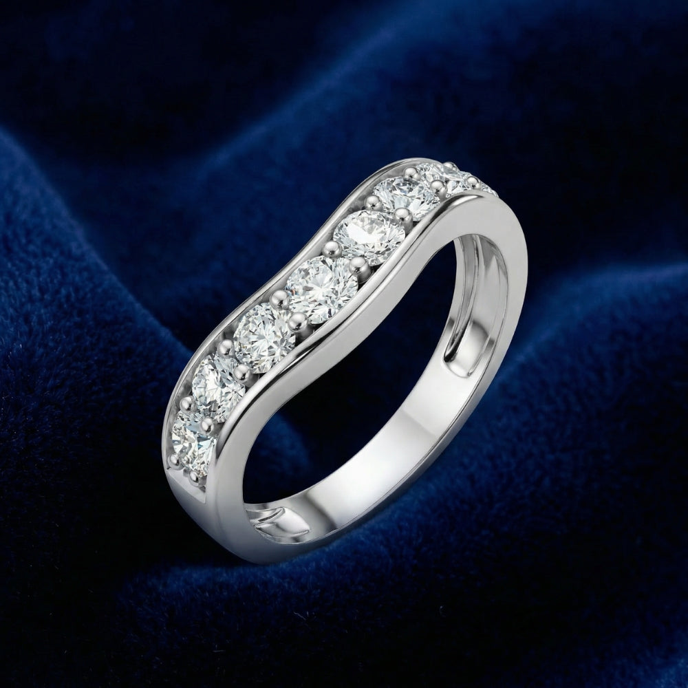 5/8Ct Diamond Curved Wedding Anniversary Band 14k Gold Lab Grown