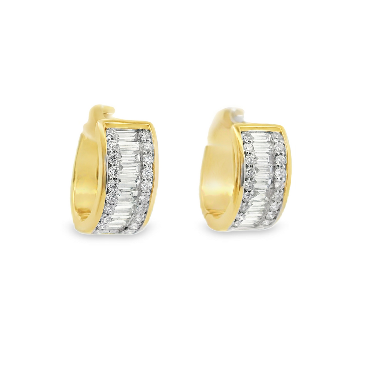 Diamond Huggie Hoop Earrings