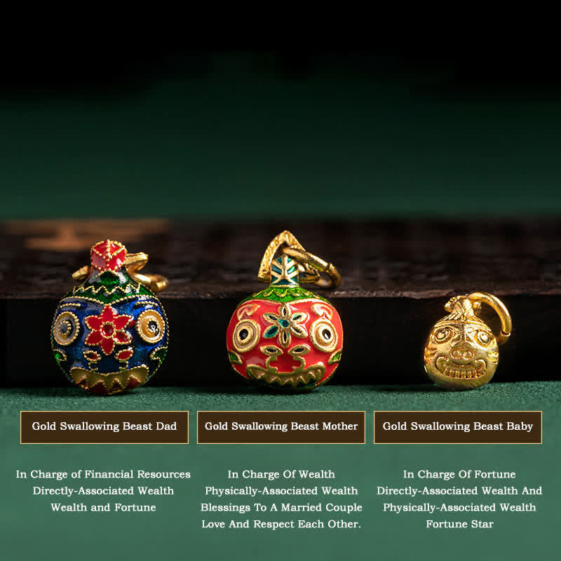 Fortune Jewel Gold Swallowing Beast Family Luck Key Chain
