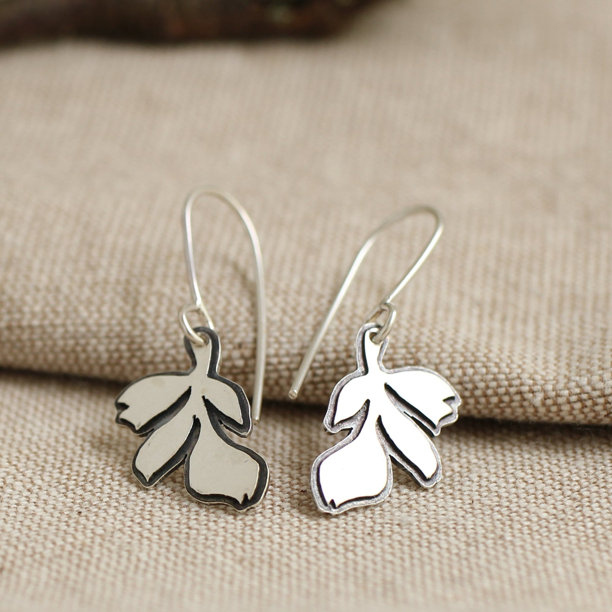 Satin Layered Leaf Earrings