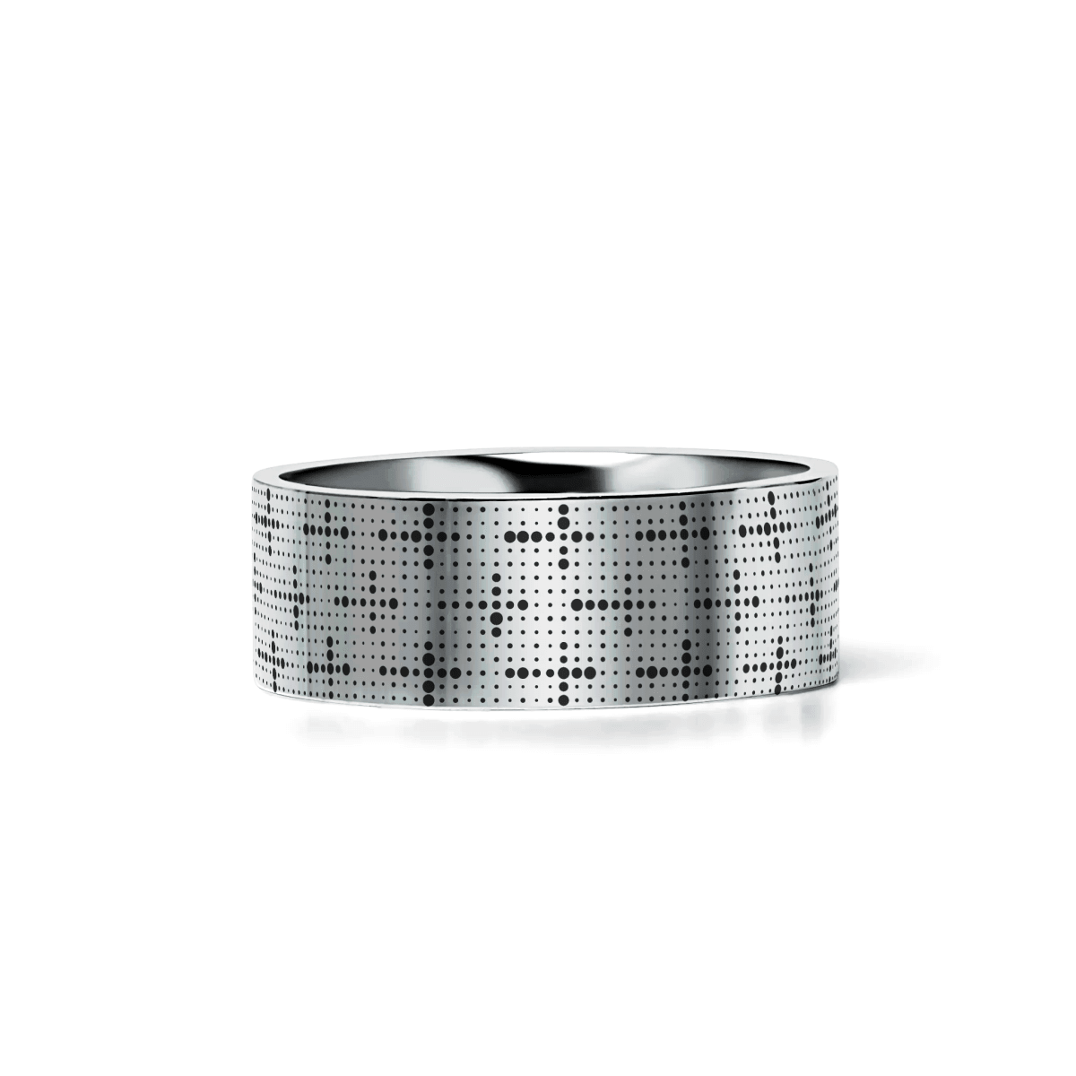 DEVOUT | Tungsten Dotted Cross Wedding Band, Flat