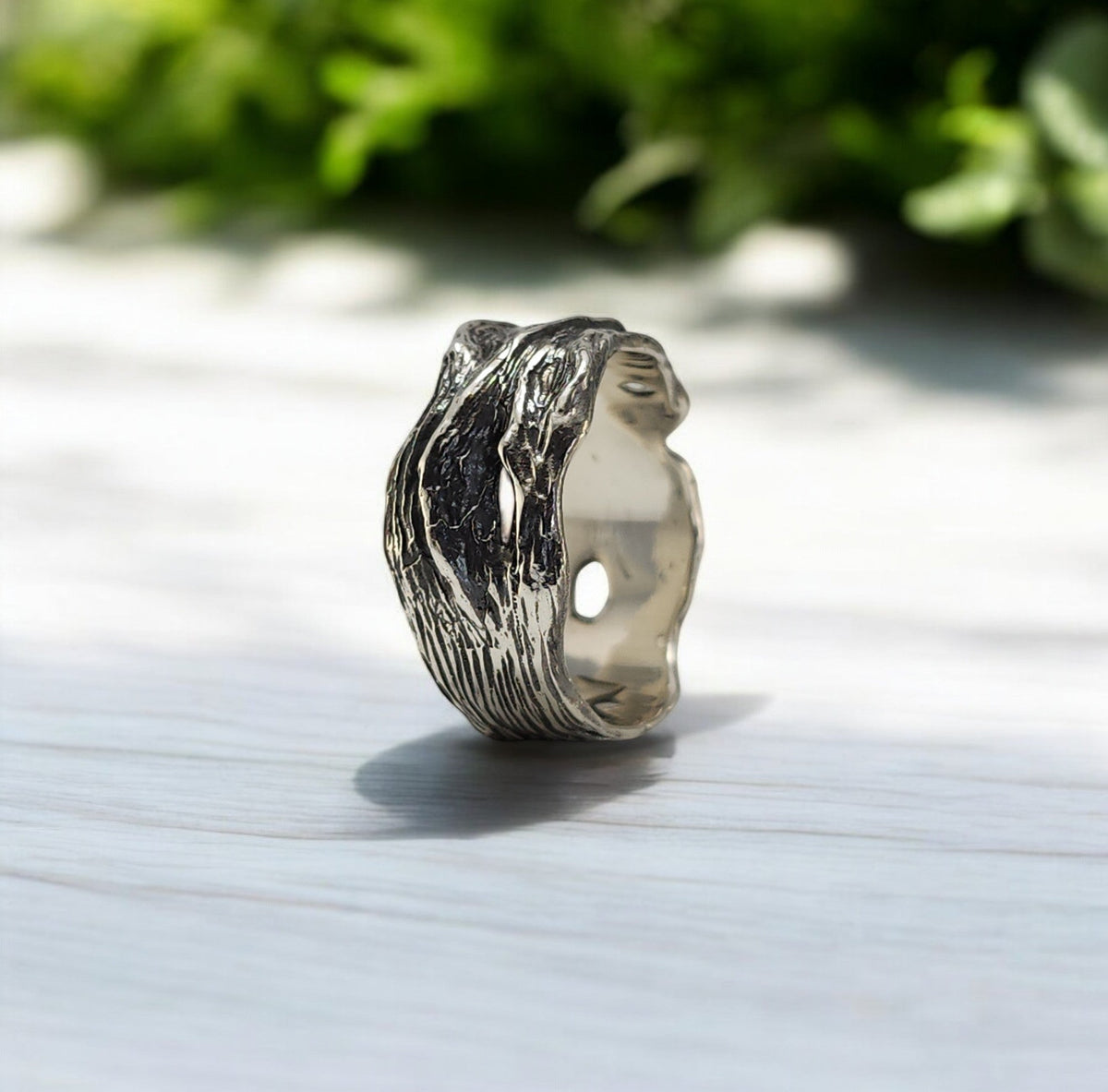 Driftwood Style Band in Sterling Silver