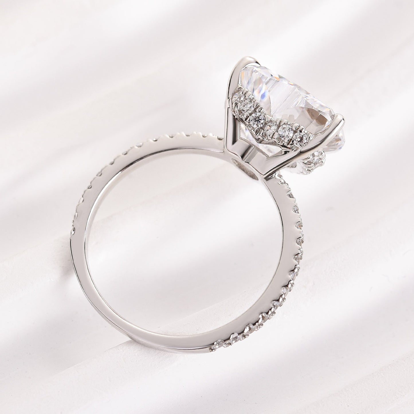 Glamorous Heart Cut 6.0ct Engagement Ring In Sterling Silver