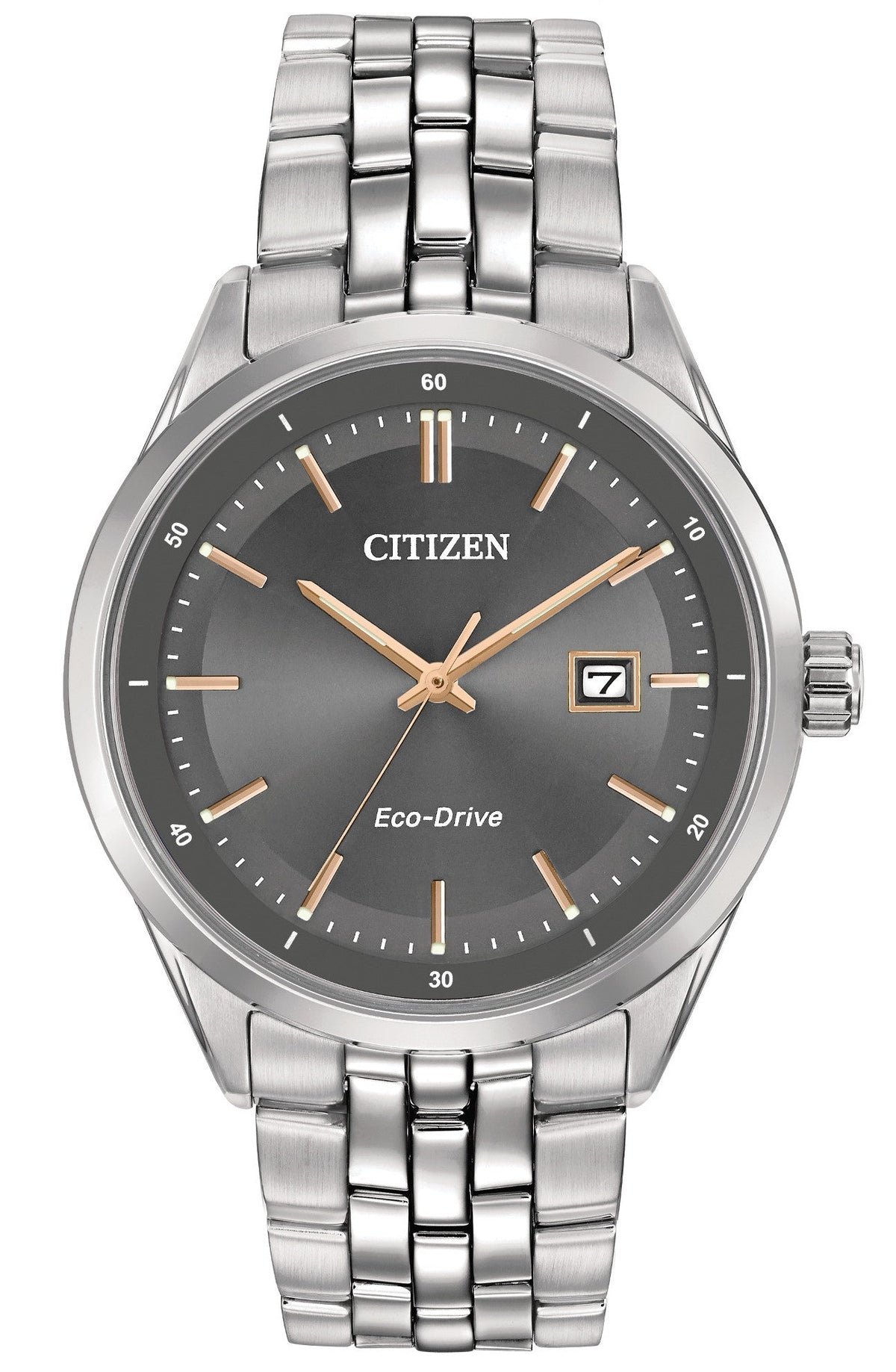 Gents Stainless Steel Citizen Eco-Drive "Addysen" with Slate Grey Dial