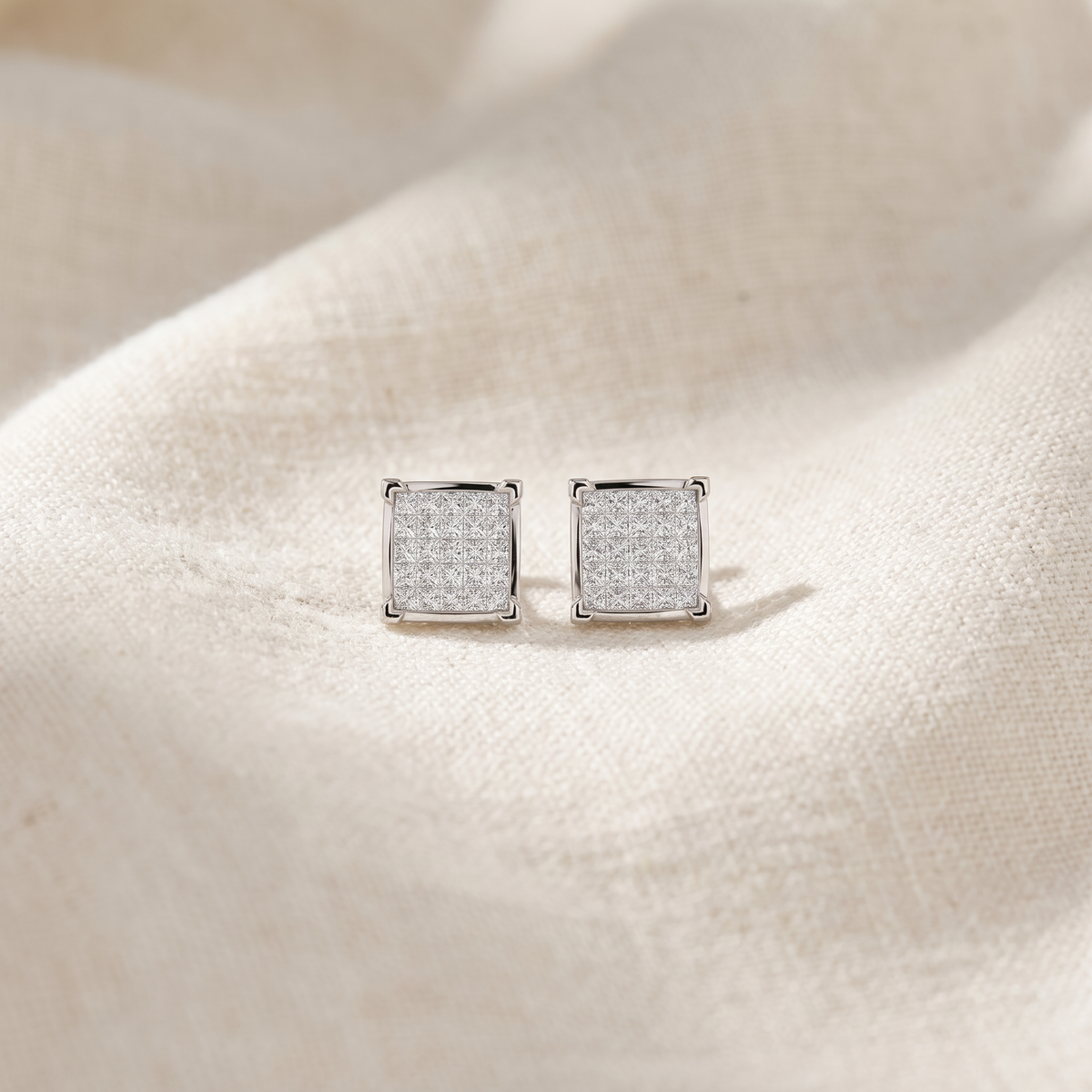 1 Ct Diamond Princess Cut Screw Back Studs Womens Earrings 10k White Gold