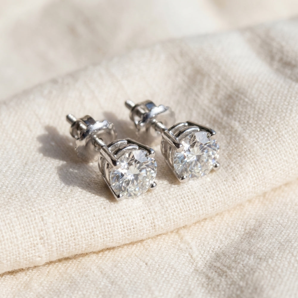 Platinum 1 1/2ct Lab Grown Diamond Studs