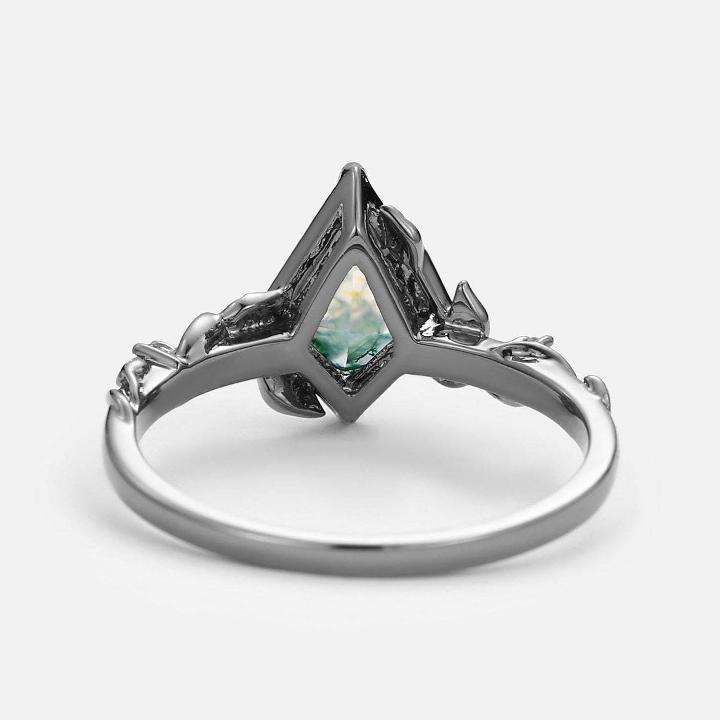 Isadora’s Imprint | Kite Moss Agate & Moissanite Foliage Engagement Ring