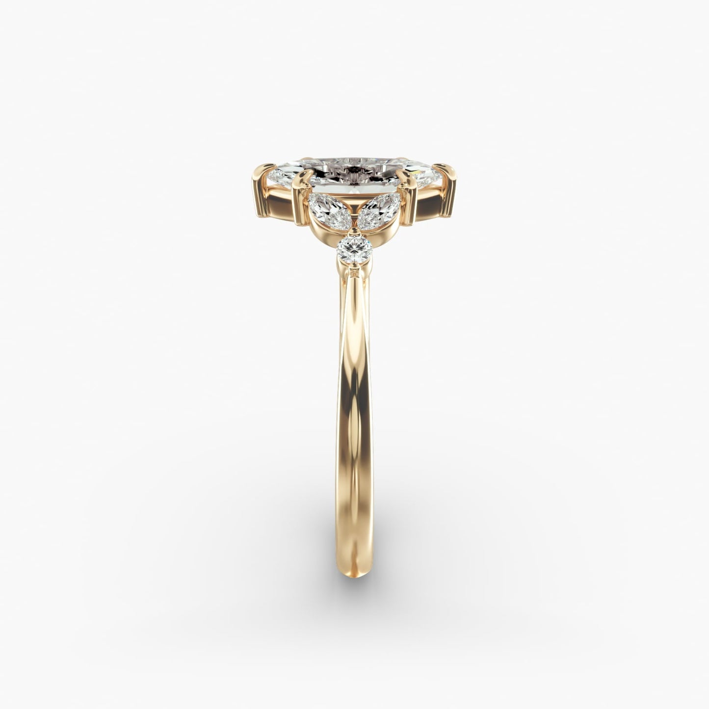 Solarii Moissanite 3.0ct Marquise Cut 925 Sterling Silver Engagement Ring