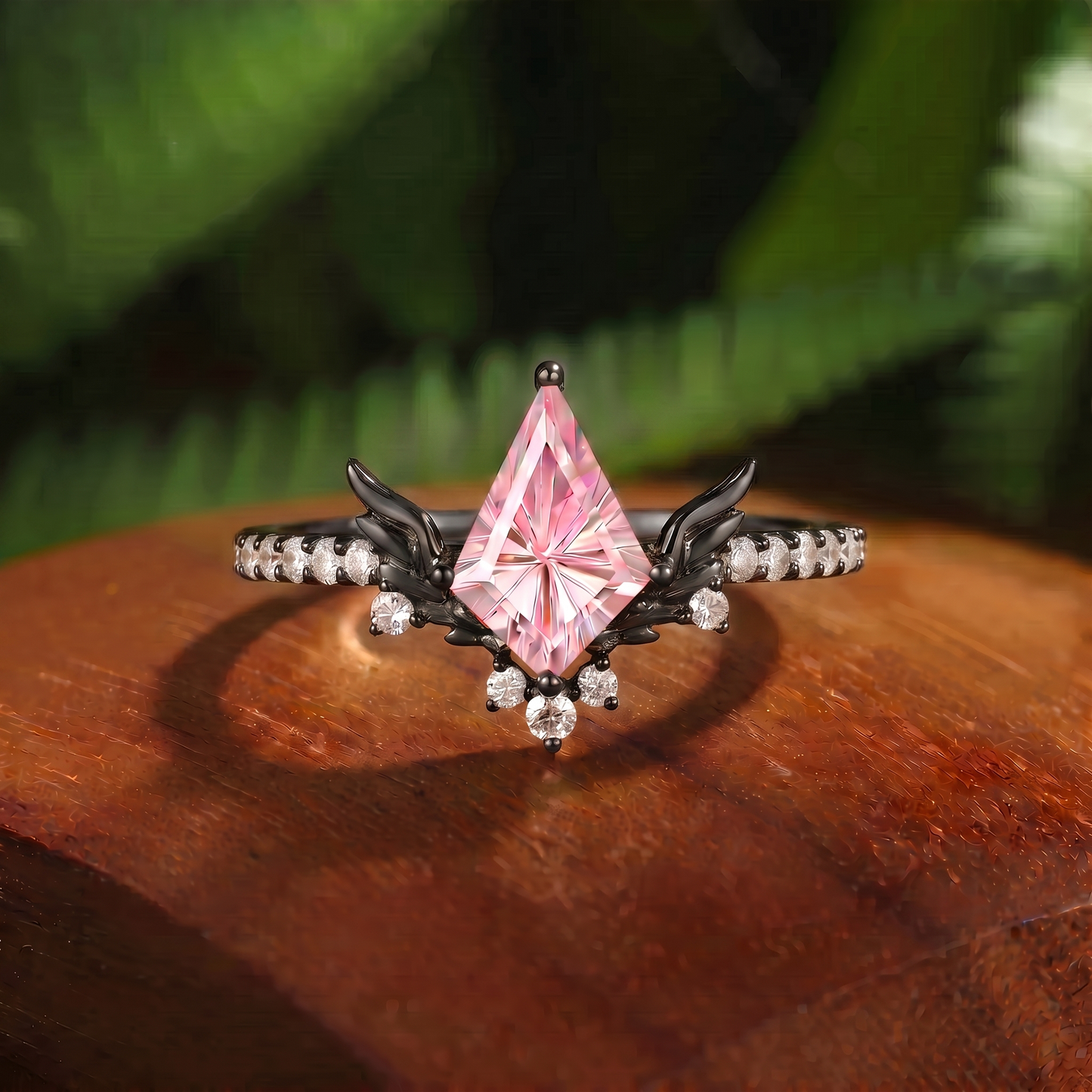 Fairy Wing Firework Kite Cut Pink Sapphire Engagement Ring - Seraphina