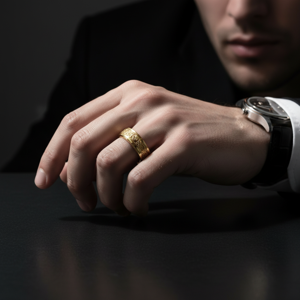 10k Gold Celtic Skull Wedding Band