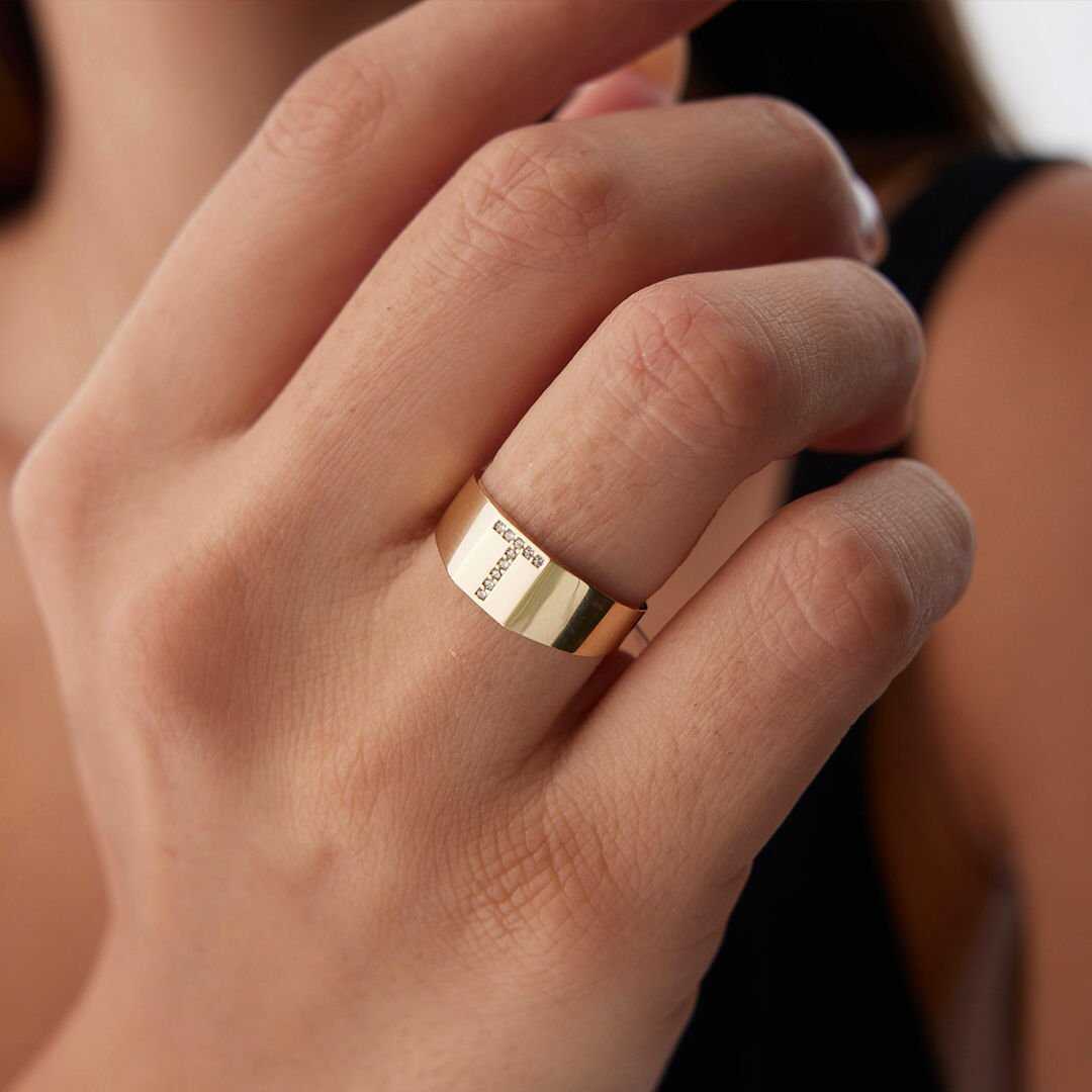 Personalized Initial Signet Ring