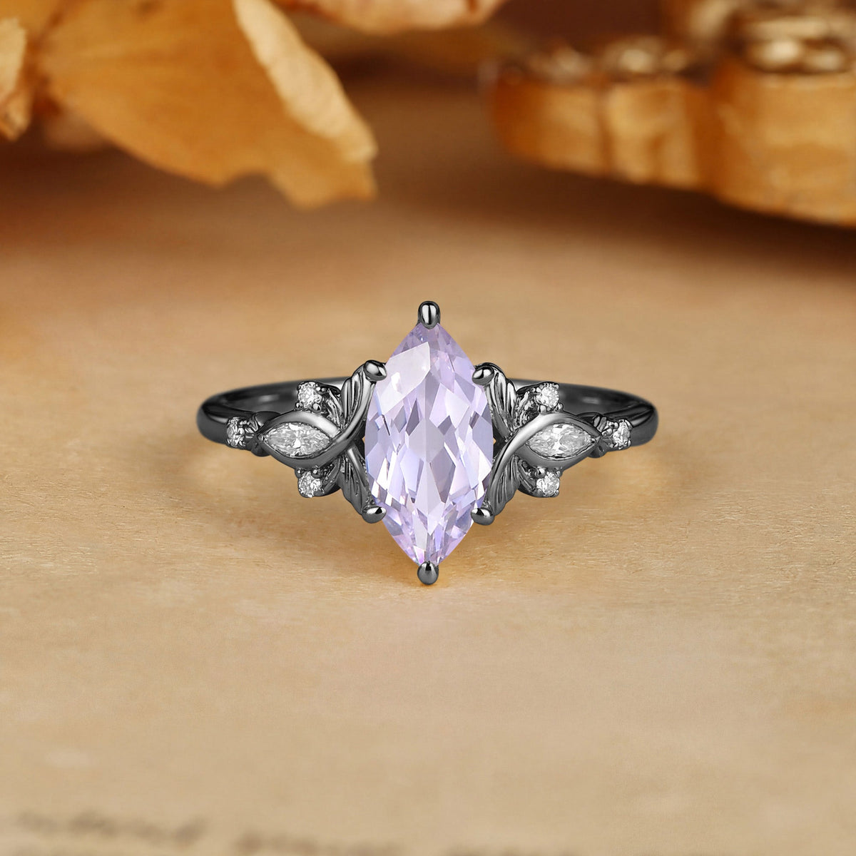 Forest Fairy Marquise Cut Lavender Sapphire Butterfly Engagement Ring - Letitia