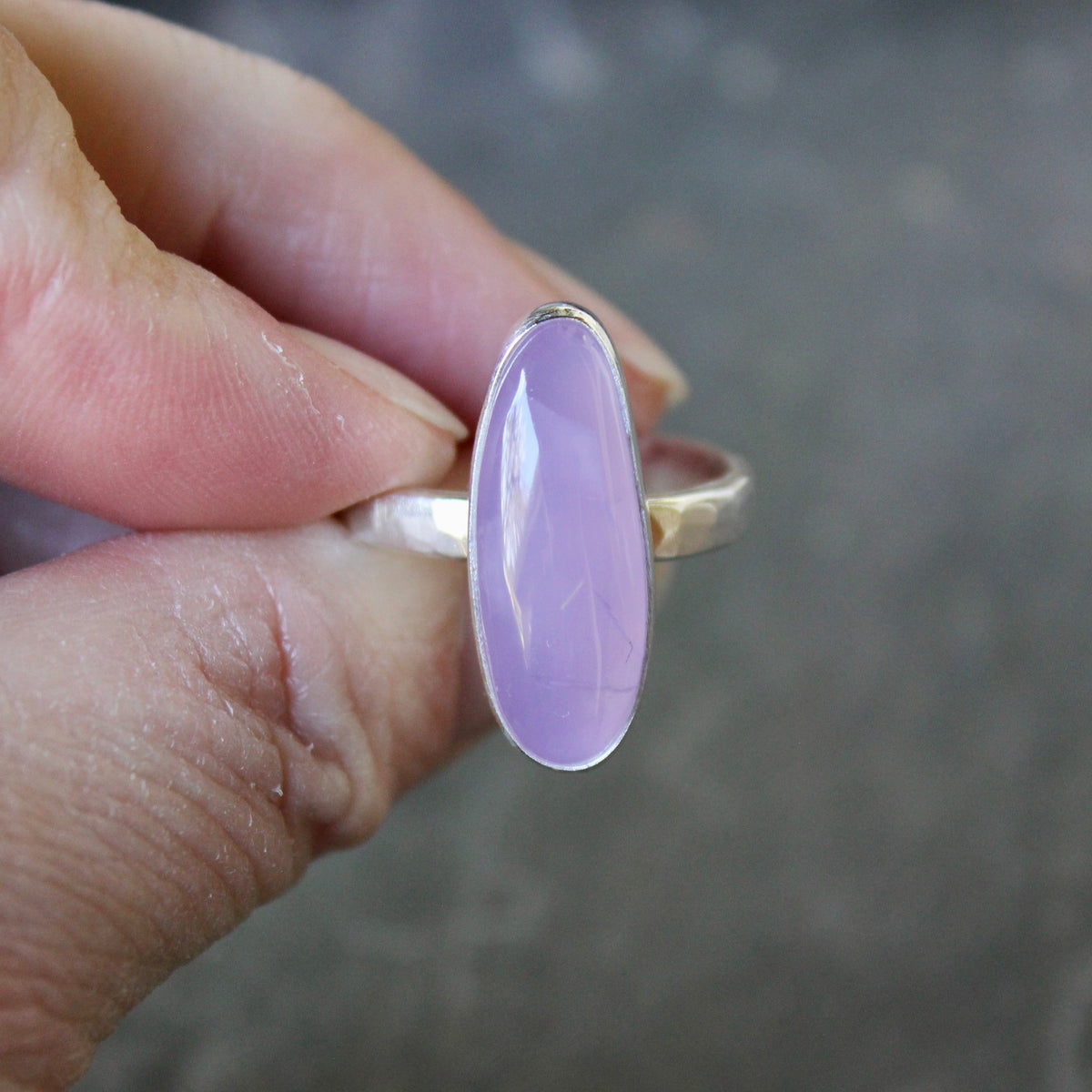 Oregon Holley Blue Agate Statement Ring Size 10 | PNW Gemstone | Handmade Sterling Silver