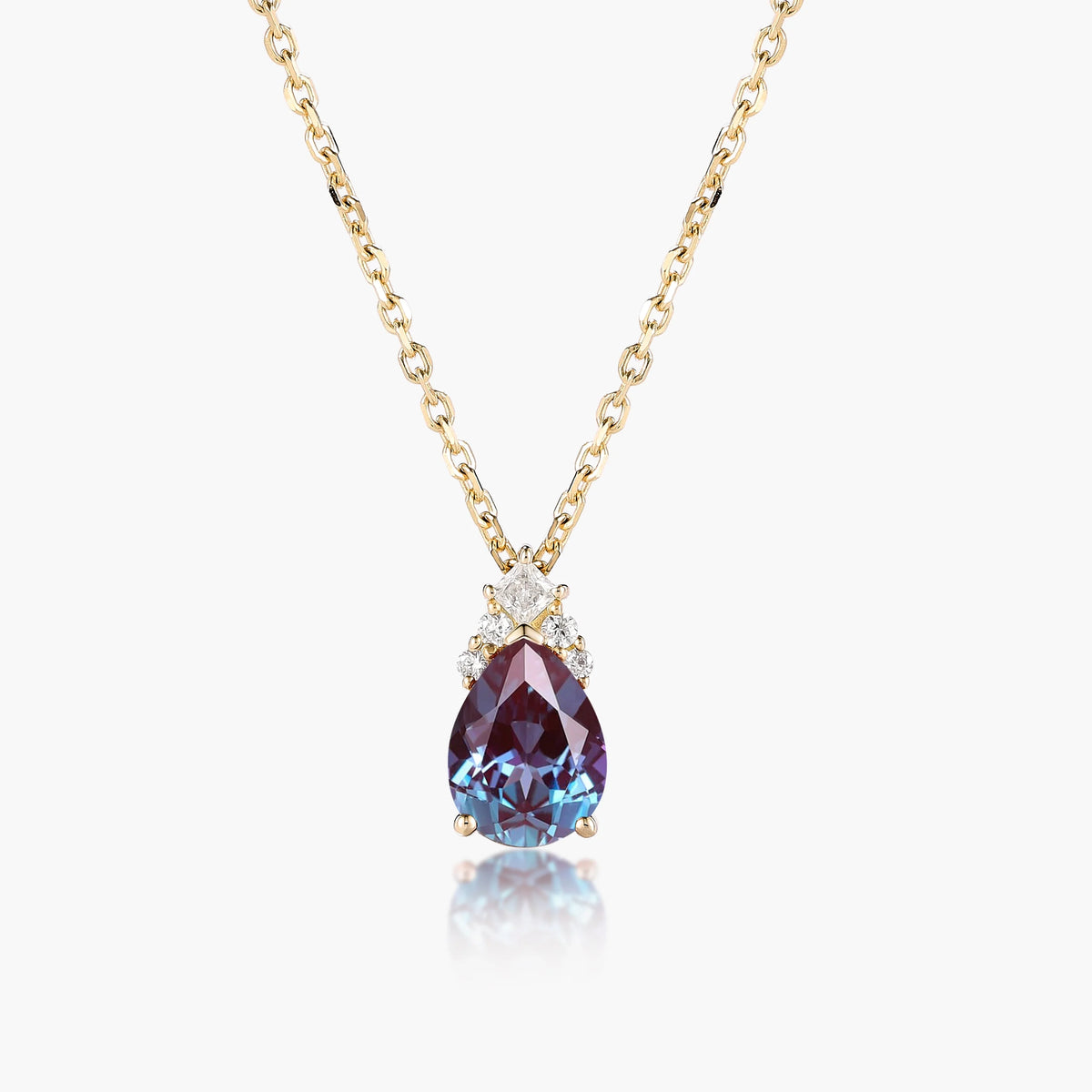 Custom Pear Cut Alexandrite Necklace - Auriel