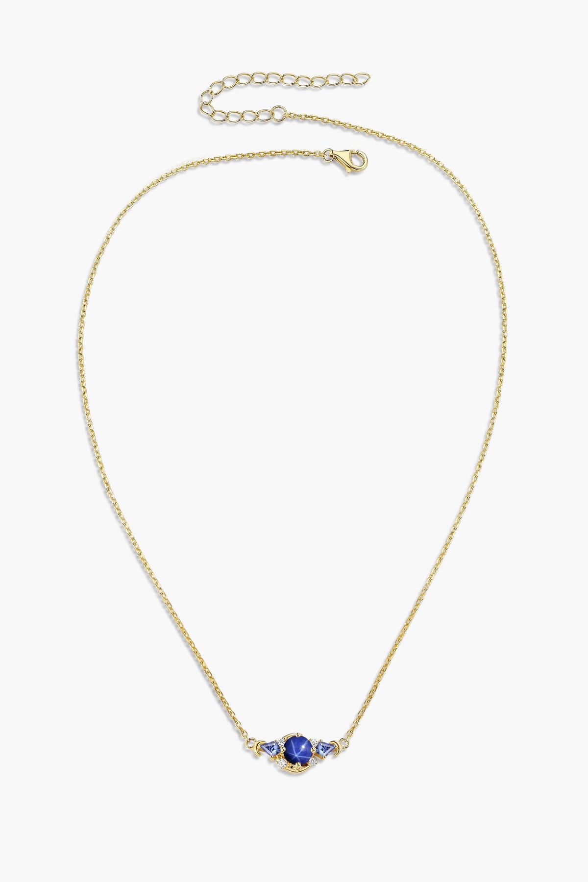 Moon Inspire Round Cut Lindy Star Sapphire Necklace - Lunara