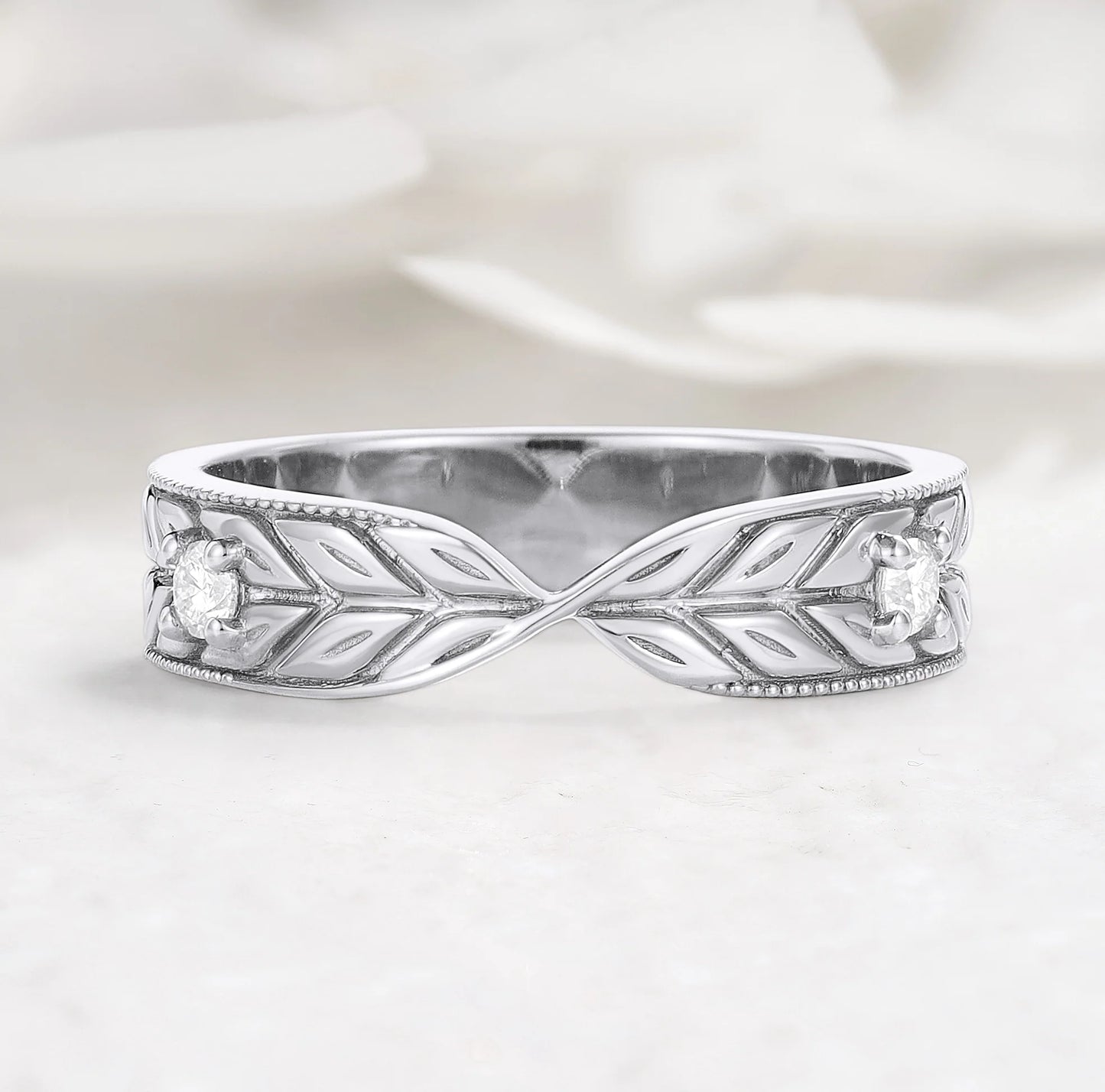 Nature-Inspired Moissanite Wedding Ring For Men