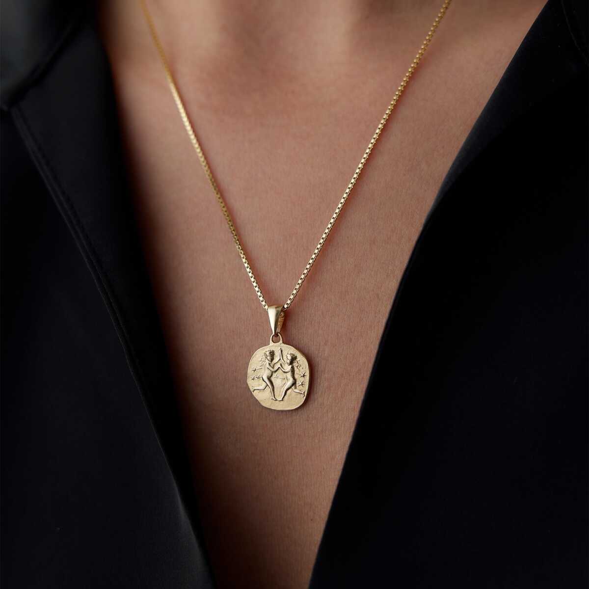14k Gold Gemini Zodiac Necklace
