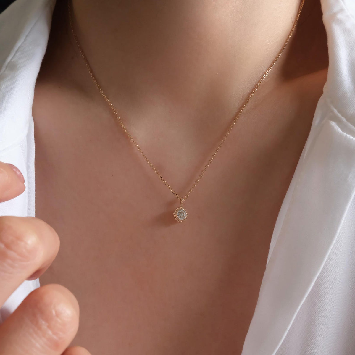 Tiny Reversible Opal Necklace